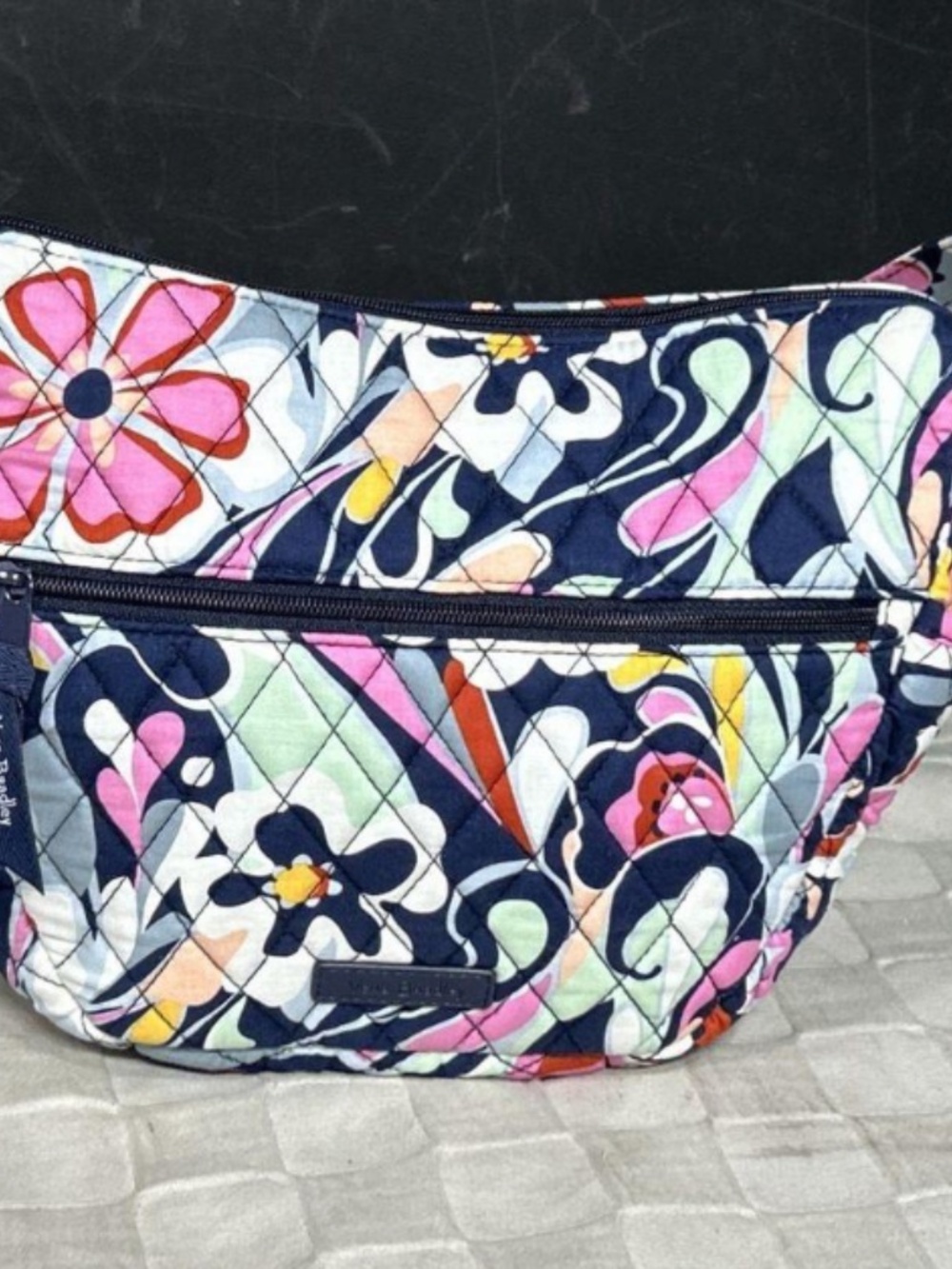 Vera Bradley Colorful Pink and Blue Floral Small Go Ahead Crossbody With Tags - Picture 7 of 8